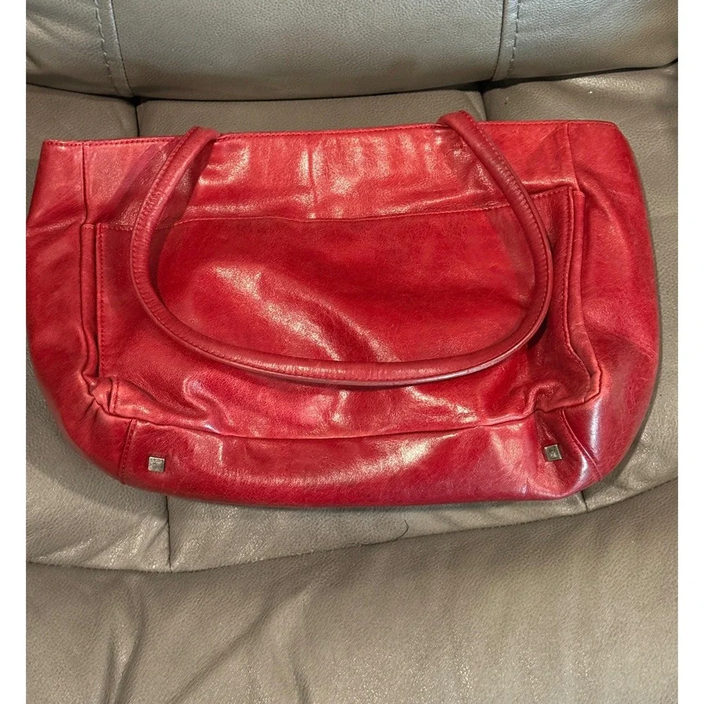 Danier Red Leather‎ Tote Bag Italian Leather Shoulder Bag